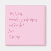 Brustkrebs-Bewusstsein Monat rosa benutzerdefinier Magnet (Vorne)