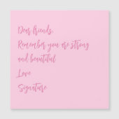 Brustkrebs-Bewusstsein Monat rosa benutzerdefinier Magneteinladung (Vorderseite)