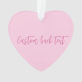 Brustkrebs-Bewusstsein Monat rosa benutzerdefinier Ornament (Rückseite)