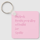 Brustkrebs-Bewusstsein Monat rosa benutzerdefinier Schlüsselanhänger (Vorderseite)