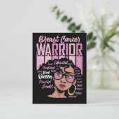 Brustkrebs Bewusstsein Monat Überleben Krieger bla Postkarte (Stehend Vorderseite)