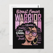 Brustkrebs Bewusstsein Monat Überleben Krieger bla Postkarte (Vorne/Hinten)