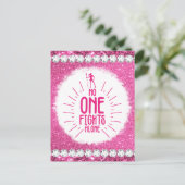 Brustkrebs-Bewusstsein Monat Überleben rosa Feiertagspostkarte (Stehend Vorderseite)