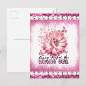 Brustkrebs-Bewusstsein Monat Überleben rosa Feiertagspostkarte (Vorne/Hinten)