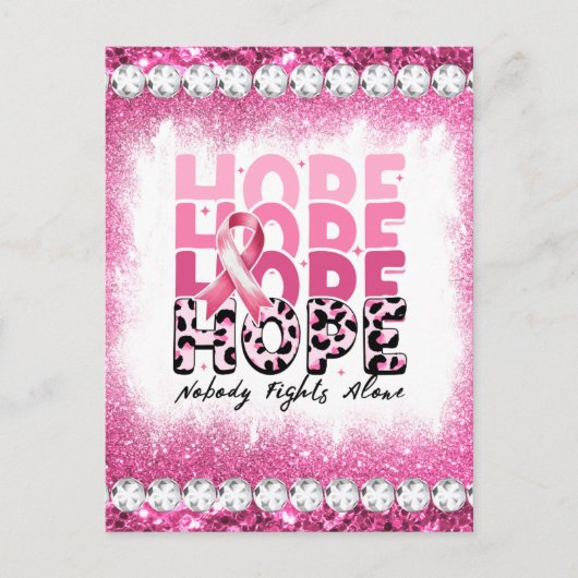 Brustkrebs-Bewusstsein Monat Überleben rosa Feiertagspostkarte (Vorderseite)