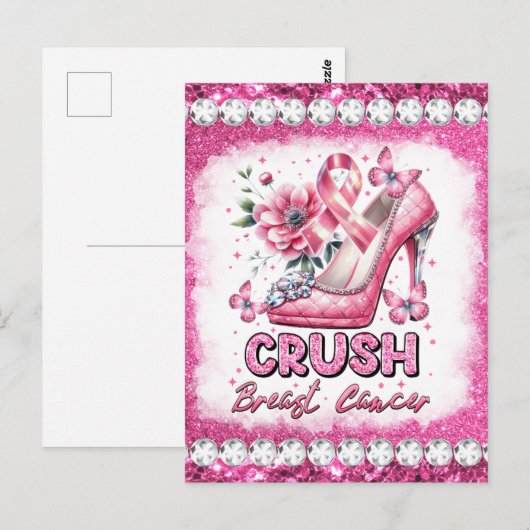 Brustkrebs-Bewusstsein Monat Überleben rosa Postkarte (Vorne/Hinten)