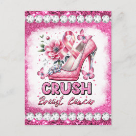 Brustkrebs-Bewusstsein Monat Überleben rosa Postkarte