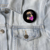 Brustkrebs-Bewusstsein Mops Brustkrebs Monat Button (Beispiel)
