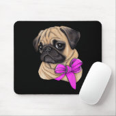 Brustkrebs-Bewusstsein Mops Brustkrebs Monat Mousepad (Mit Mouse)
