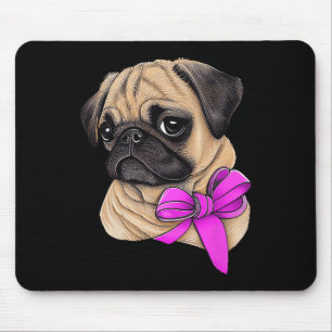 Brustkrebs-Bewusstsein Mops Brustkrebs Monat Mousepad