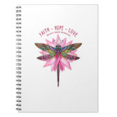 Brustkrebs-Bewusstsein Native Dragonfly Faith Hop Notizblock (Vorderseite)