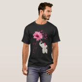 Brustkrebs Bewusstsein Niedlich Elephant Sunflower T-Shirt (Vorne ganz)