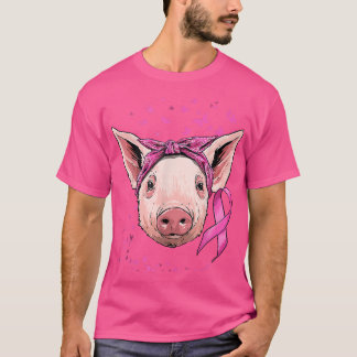 Brustkrebs-Bewusstsein Pig rosa Ribbon Cancer Sur T-Shirt