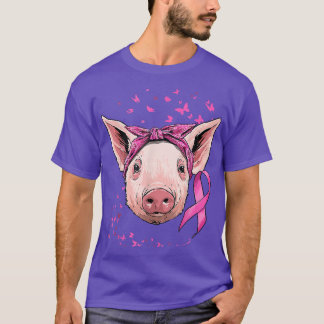 Brustkrebs-Bewusstsein Pig rosa Ribbon Cancer Sur T-Shirt