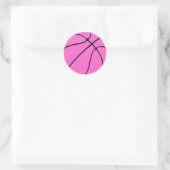 Brustkrebs-Bewusstsein Pink Basketball-Aufkleber Runder Aufkleber (Tasche)