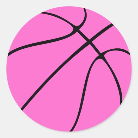 Brustkrebs-Bewusstsein Pink Basketball-Aufkleber Runder Aufkleber (Vorderseite)