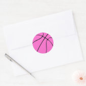 Brustkrebs-Bewusstsein Pink Basketball-Aufkleber Runder Aufkleber (Umschlag)