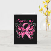 Brustkrebs Bewusstsein Pink Butterfells Survivor Karte (Gelbe Blume)