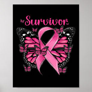 Brustkrebs Bewusstsein Pink Butterfells Survivor Poster