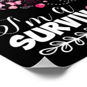 Brustkrebs Bewusstsein Pink Butterfly Herz Ich bin Poster (Ecke)