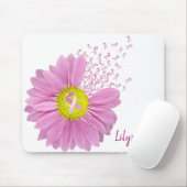 Brustkrebs-Bewusstsein Pink Daisy Mousepad (Mit Mouse)