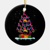 Brustkrebs-Bewusstsein Pink Familie Matching Chris Keramik Ornament (Vorne)