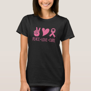 Brustkrebs Bewusstsein Pink Peace Liebe Heilung Gl T-Shirt