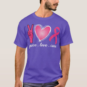 Brustkrebs Bewusstsein Pink Peace Liebe Heilung Gl T-Shirt