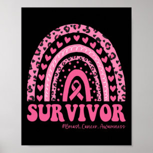 Brustkrebs Bewusstsein Pink Rainbow Brustkrebs Poster