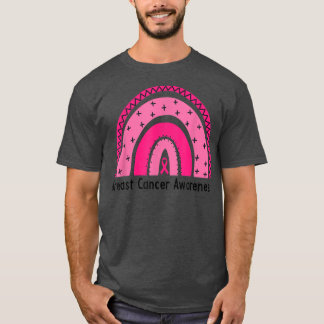 Brustkrebs-Bewusstsein Pink Rainbow Ribbon-Unterst T-Shirt