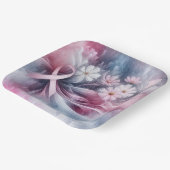 Brustkrebs-Bewusstsein Pink Ribbon Abstrakt Pappteller (Gewinkelt)