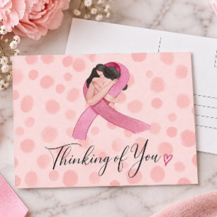Brustkrebs-Bewusstsein Pink Ribbon denk an dich Postkarte