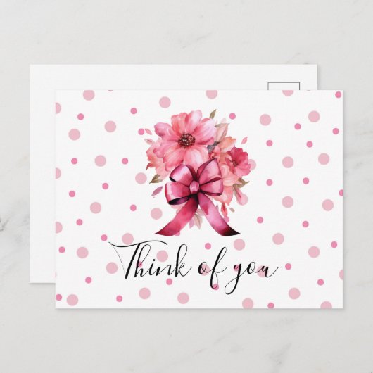 Brustkrebs-Bewusstsein Pink Ribbon denken Sie an S Postkarte (Vorne/Hinten)