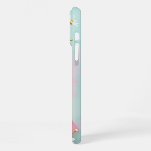 Brustkrebs-Bewusstsein Pink Ribbons and Daisis iPhone Hülle (Linke Seite)