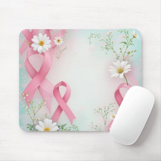 Brustkrebs-Bewusstsein Pink Ribbons and Daisis Mousepad (Mit Mouse)