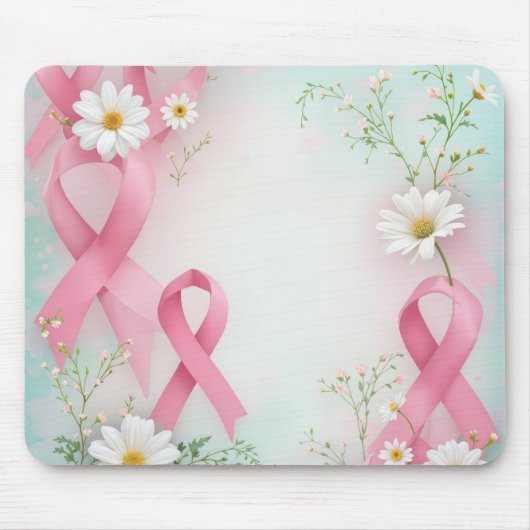 Brustkrebs-Bewusstsein Pink Ribbons and Daisis Mousepad (Vorne)