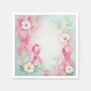 Brustkrebs-Bewusstsein Pink Ribbons and Daisis Serviette