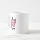Brustkrebs-Bewusstsein Pink Ribbons Schmetterling Kaffeetasse (Vorderseite Links)