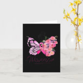 Brustkrebs-Bewusstsein Pink Ribbons Schmetterling Karte (Gelbe Blume)