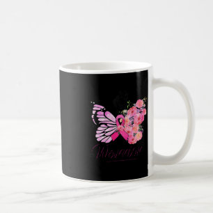 Brustkrebs-Bewusstsein Pinke Bänder Schmetterling Kaffeetasse
