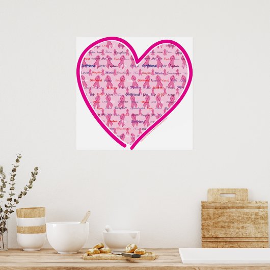 Brustkrebs-Bewusstsein Poster (Küche)