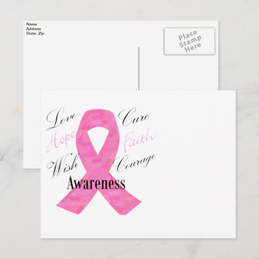 Brustkrebs-Bewusstsein Postkarte (Vorne/Hinten)