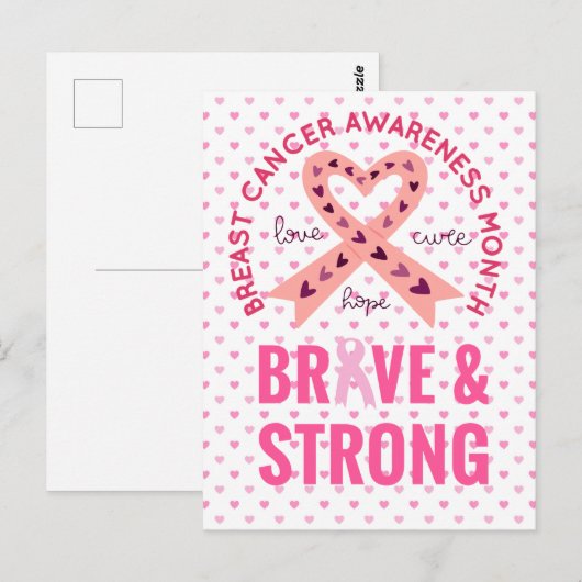 Brustkrebs-Bewusstsein Postkarte (Vorne/Hinten)