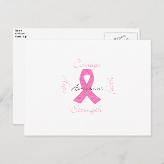 Brustkrebs-Bewusstsein Postkarte (Vorne/Hinten)