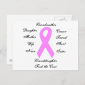Brustkrebs-Bewusstsein Postkarte (Vorne/Hinten)