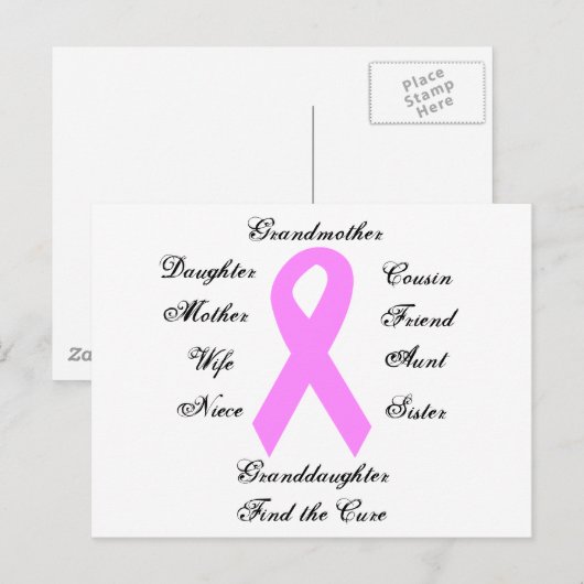 Brustkrebs-Bewusstsein Postkarte (Vorne/Hinten)