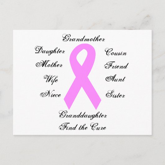 Brustkrebs-Bewusstsein Postkarte (Vorderseite)