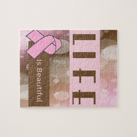 Brustkrebs-Bewusstsein Puzzle (Horizontal)