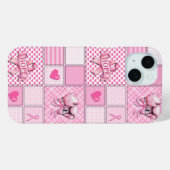 Brustkrebs-Bewusstsein - Quilt-Muster - Fall Case-Mate iPhone Hülle (Rückseite (Horizontal))