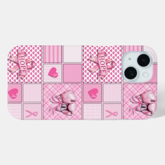 Brustkrebs-Bewusstsein - Quilt-Muster - Fall Case-Mate iPhone Hülle (Rückseite (Horizontal))